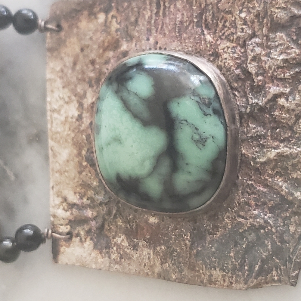 Vintage Artist Made Turquoise Brooch - Picture 5 of 7